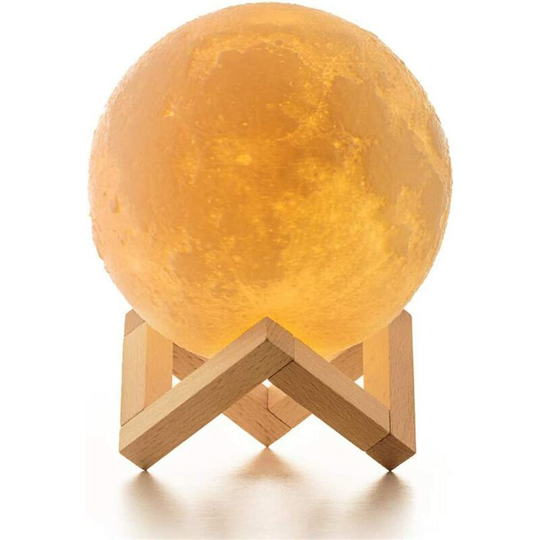 Aougo - 15cm Moon Lamp, 3D Printed Moon Lamp Moon Light Dimmer 16 rgb Colors with Remote & Touch Control usb Rechargeable led Night Light Gift for