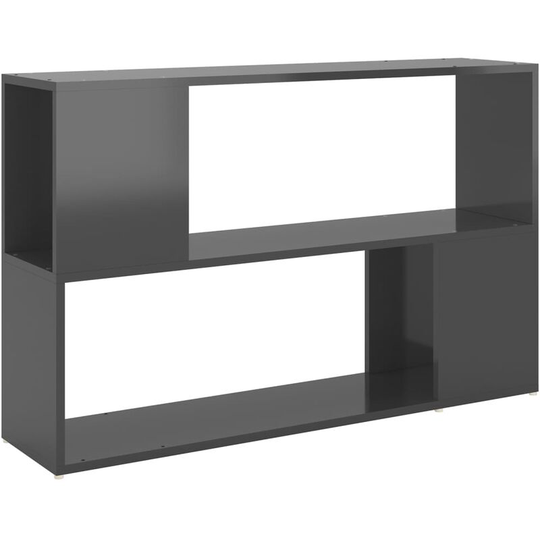 Book Cabinet High Gloss Grey 100x24x63 cm Engineered Wood Vidaxl Grey