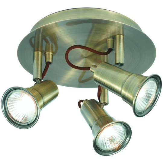 Searchlight Lighting - Searchlight Eros - 3 Light Adjustable Ceiling Spotlight Antique Brass, GU10