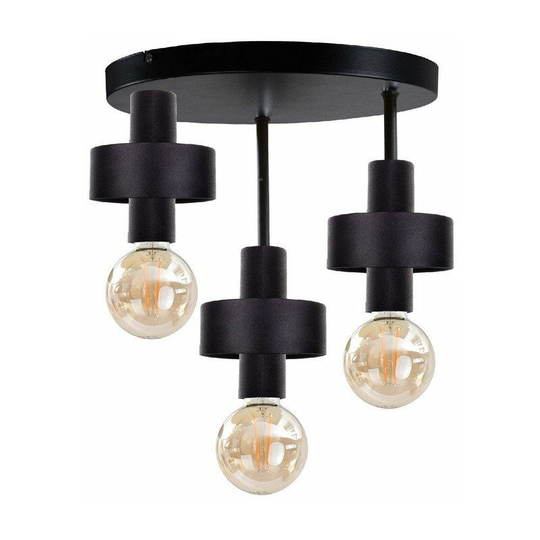 Keter Unica Multi Arm Semi Flush Ceiling Light Black, 35cm, 3x E27
