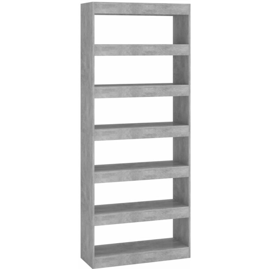 Book Cabinet/Room Divider Concrete Grey 80x30x198 cm Engineered Wood vidaXL - Grey