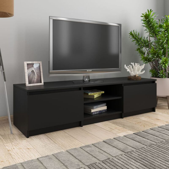 Topdeal - tv Cabinet Black 140x40x35.5 cm Chipboard VDFF31683_UK