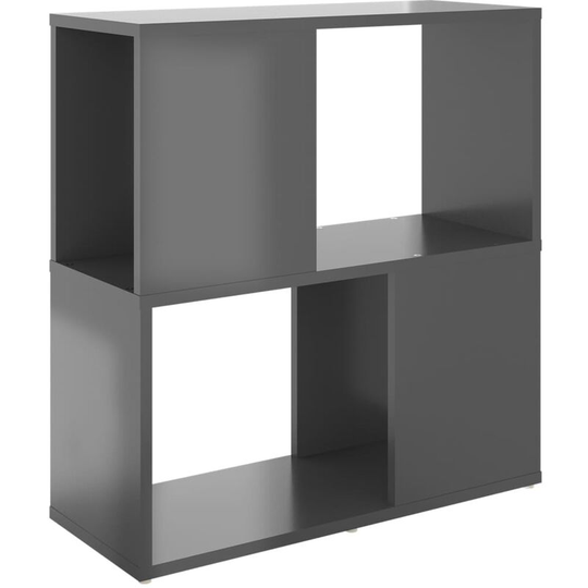 Book Cabinet High Gloss Grey 60x24x63 cm Engineered Wood Vidaxl Grey