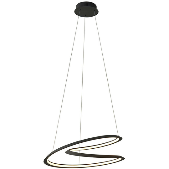 Endon Staten Contemporary Designer Look led Pendant Light Swirl Textured Black Finish