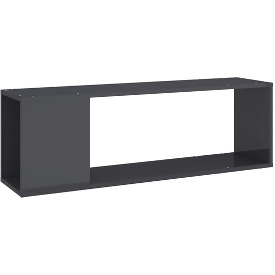 Tv Cabinet High Gloss Grey 100x24x32 cm Engineered Wood Vidaxl Grey