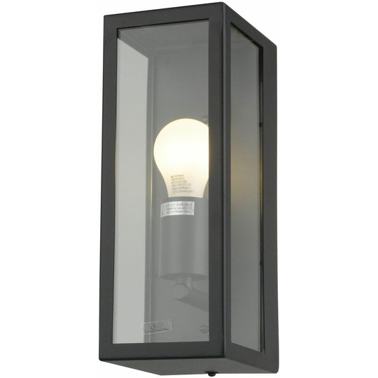 First Choice Lighting - Montrose - Black Outdoor Wall Light - Black and clear glass