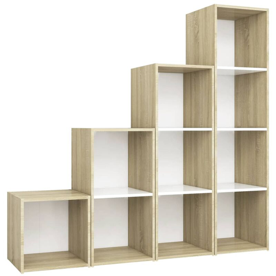 Vidaxl - 4 Piece tv Cabinet Set White and Sonoma Oak Engineered Wood White