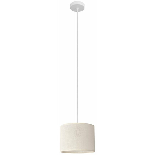 Helam Alba Cylindrical Pendant Ceiling Light Ecru, White 20cm