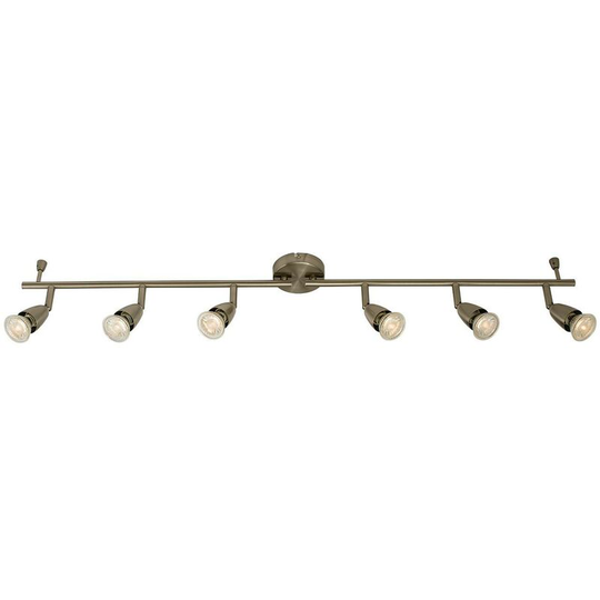 Endon Collection Lighting - Endon - Adjustable 6 Light Spotlight Satin Nickel, GU10