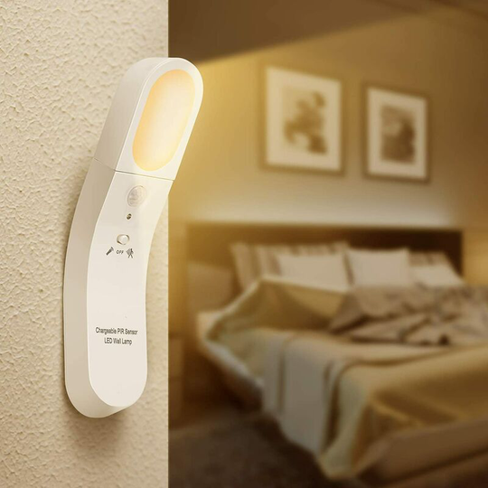 Aougo - Automatic led Night Light 3 Modes usb Rechargeable Lamp with Motion Sensor Lamp for Hallway Wardrobe Closet Stairs Warm White