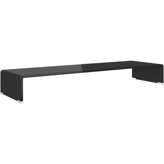 Vidaxl - tv Stand/Monitor Riser Glass Black 100x30x13 cm Black