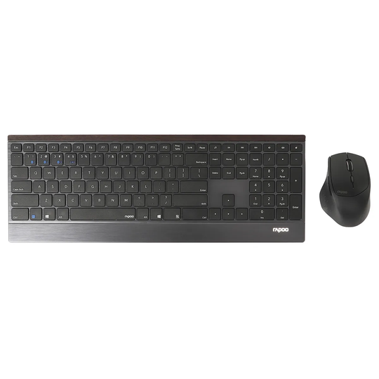Rapoo 9500M Multi-mode Wireless Ultra-slim Desktop Set with Mouse & Keyboard - Black