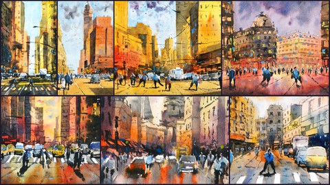 Paint Simple Street Scenes in Watercolor