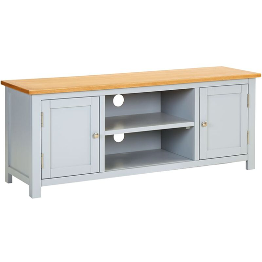 Vidaxl - tv Cabinet 120x35x48 cm Solid Oak Wood Grey