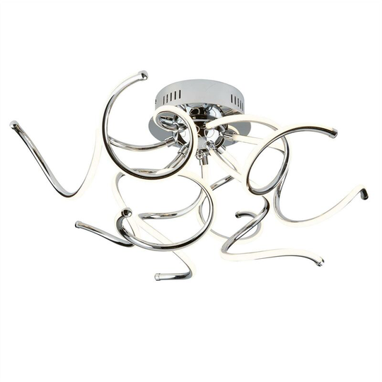 Searchlight Modern - Integrated led 9 Light Flush Multi Arm Ceiling Light Chrome