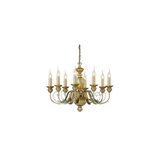 Ideal Lux Lighting - Ideal Lux Dora - 8 Light Chandelier Antique Brass Finish, E14