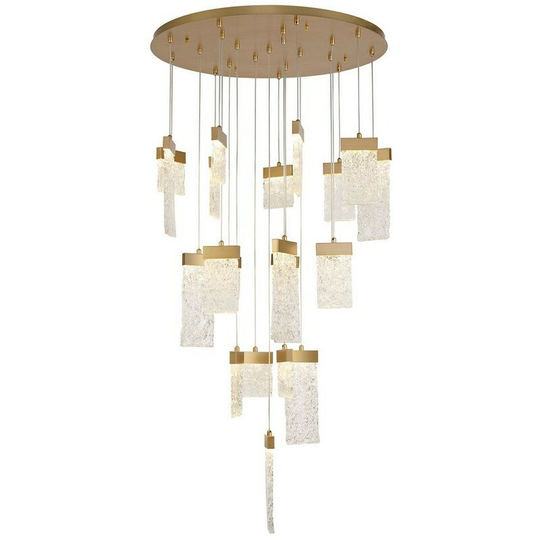 Luminosa Lighting - Ceiling Cluster Pendant Round 5M, 21 x 4.5W led, 3000K, 3360lm, Painted Brushed Gold