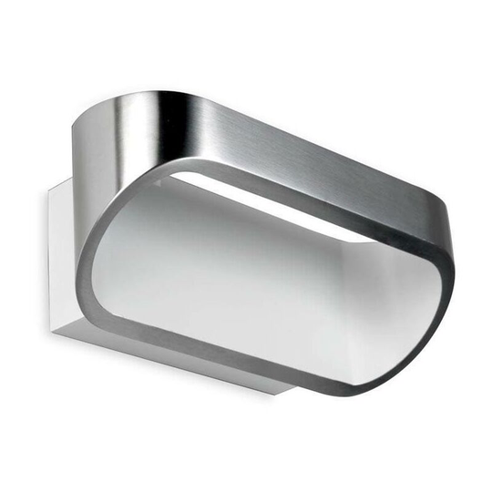 Leds-C4 Oval - led 1 Light Up & Down Small Wall Light White, Brushed Aluminium