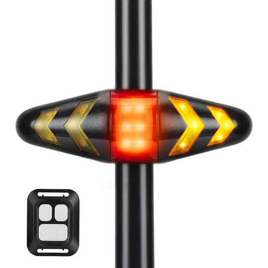 Aougo - Bike Tail Light, Rear Light Bike Turn Signals, IPX2 Waterproof Wireless Remote Control Bike Rear Taillights Safety Warning Indicators for mtb