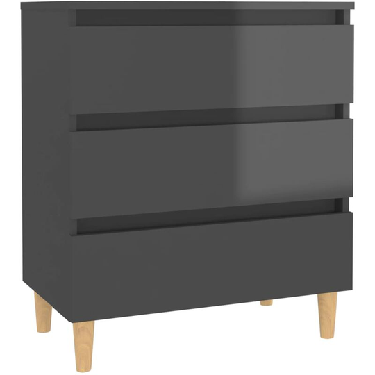 Sideboard High Gloss Grey 60x35x69 cm Engineered Wood Vidaxl Grey