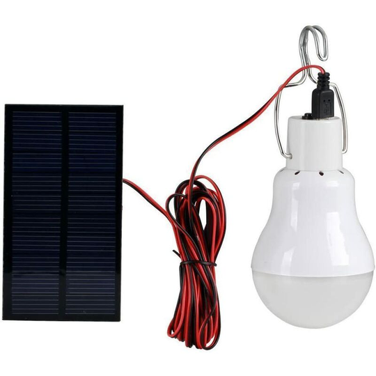Aougo - Generic Solar Powered Portable led Bulb Solar Lamp with 0.8W Solar Panel for Outdoor Lighting, Hiking, Camping, Fishing Tent