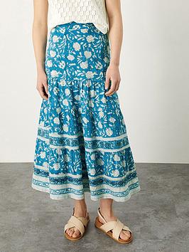 Monsoon Artisan Studio Woodblock Print Skirt