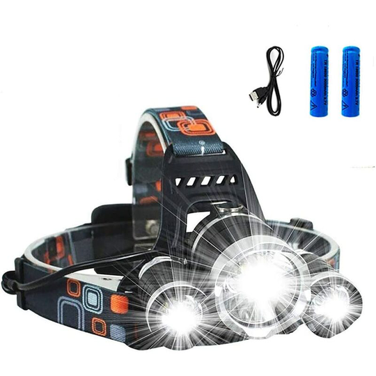 Aougo - led Headlamp 12,000 Lumens Ultra Bright Rechargeable 4 Modes Sensor Waterproof Headlamp Flashlight Perfect Hat Light for Outdoor Fishing