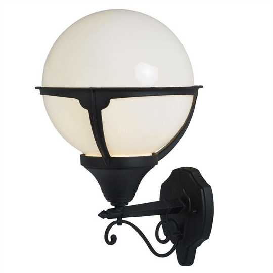 Searchlight Orb Lanterns - 1 Light Outdoor Aluminium Globe Wall Light White, Black IP44, E27