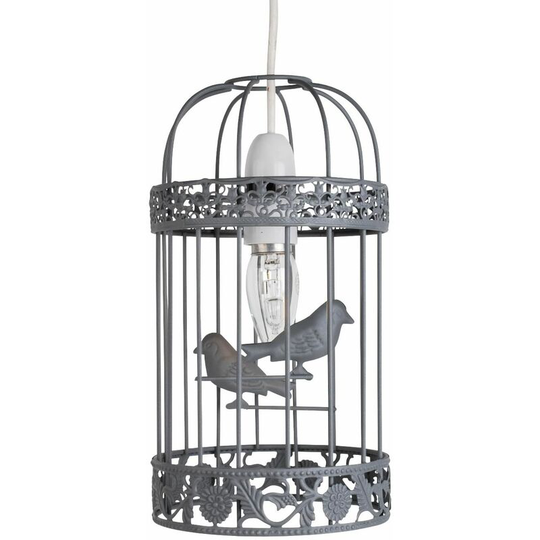 Grey Birdcage Easy Fit Light Shade - Matt grey paint