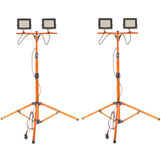 Vaunt - 240V 2 x 20W Site Floodlight with Tripod Twinpack - White