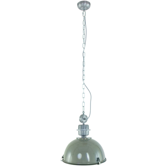 Sienna Lighting - Sienna Tough Guy Dome Pendant Ceiling Lights Industrial Green, Glass Matt, Metal
