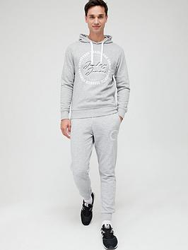 Jack & Jones Jack & Jones Large Logo Tracksuit Set - Light Grey Melange, Light Grey Melange, Size L, Men