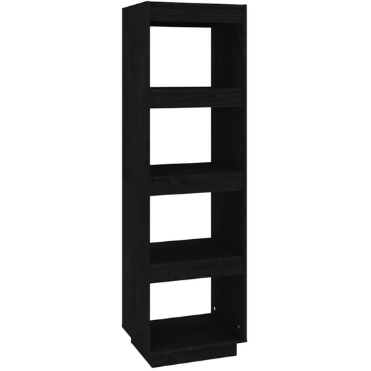 Book Cabinet/Room Divider Black 40x35x135 cm Solid Pinewood Vidaxl Black