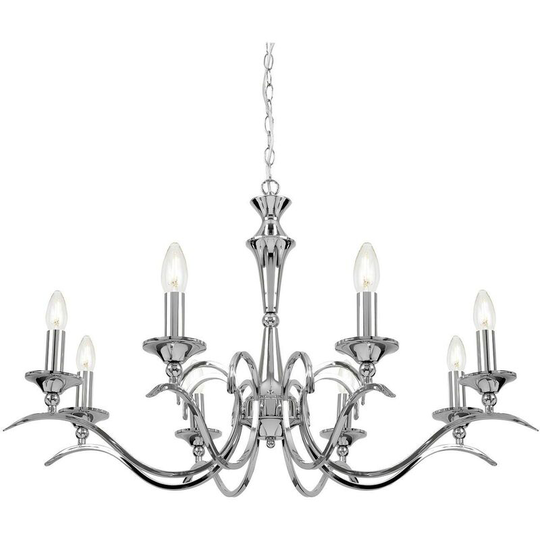Endon Collection Lighting - Endon Kora - 8 Light Chandelier Chrome Finish, E14