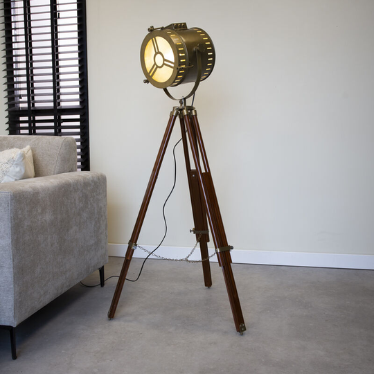 Furnwise - Industrial Floor Lamp Finn Bronze Tripod - Black