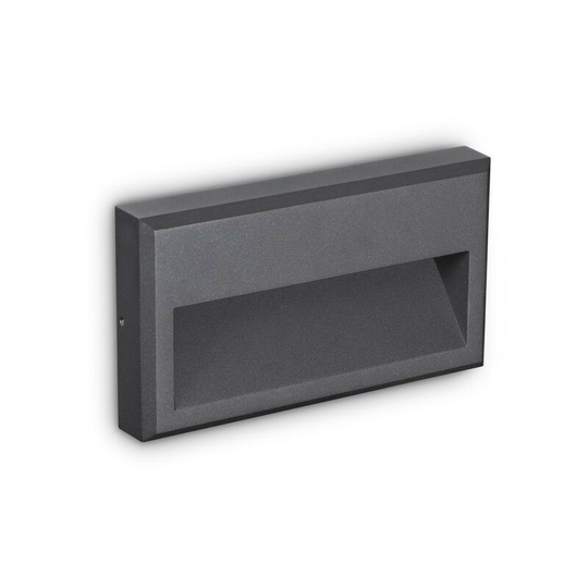 Ideal Lux led Outdoor Rectangle Flush Wall Light Anthracite IP65, 3000K
