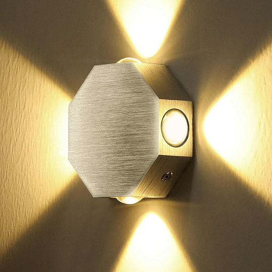 Aougo - Outdoor Indoor Wall Lamp Waterproof IP66 Modern Wall Sconce led Wall Lighting for Living Room Corridor Exterior Wall Deco 2800K Warm White