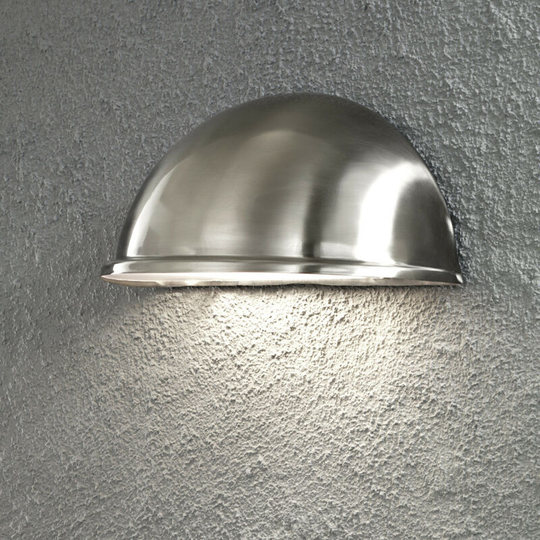 Konstsmide Torino Outdoor Modern Large Half Circle Wall Light Stainless Steel, IP23