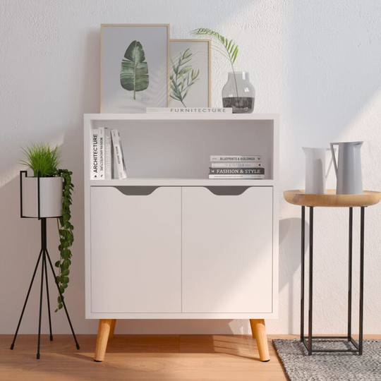 Sideboard High Gloss White 60x30x72 cm Chipboard