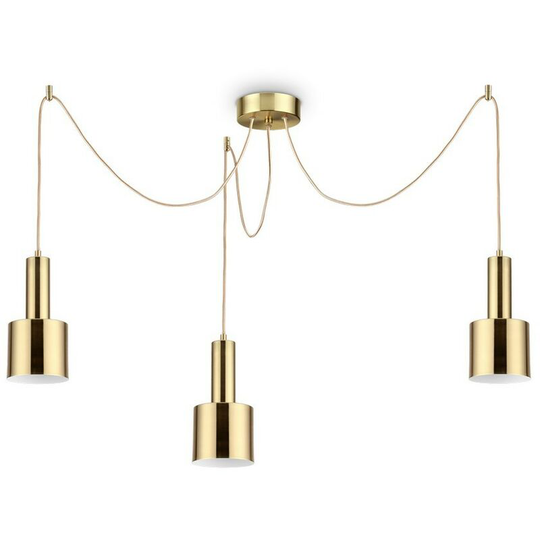 Ideal Lux holly - Indoor Ceiling Pendant Lamp 3 Lights Brass Satin, E27