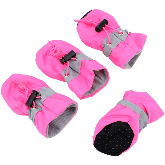 Superseller - Antiskid Puppy Shoes 4pcs Soft-soled Dog Shoes with Adjustable Drawstring Waterproof Dog Boots Pet Paw Care Protector for Small, Medium
