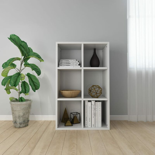 Devenirriche - Book Cabinet/Sideboard High Gloss White 66x30x97.8 cm Chipboard - White