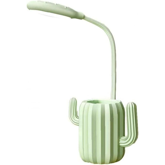Aougo - Cactus Desk Lamp led Table Lamp Eye Protection Desk Lamp Cactus Shape Reading Touch Light with Pen Holder Green