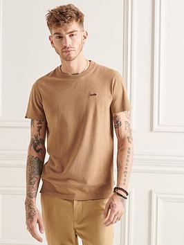 Superdry Studios Micro Emb T-shirt - Tan, Tan, Size S, Men