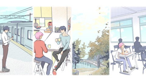 Webtoon/comic backgrounds using Clip Studio Paint