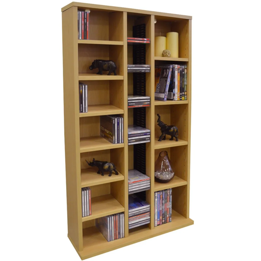 Techstyle St Laurence 355 Cd / 130 Dvd Blu-ray Media Storage Shelves Beech