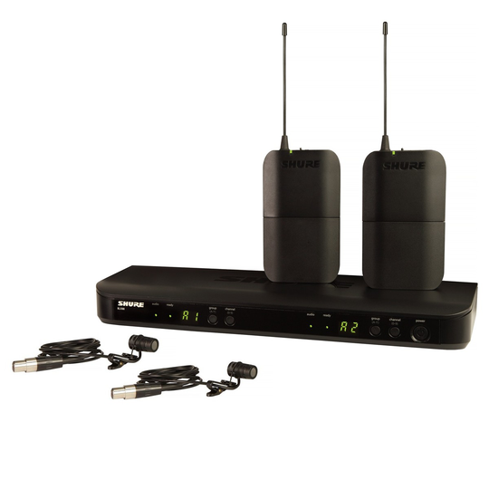 Shure BLX188/W85-K3E Dual Wireless Lavalier System with 2 x WL185