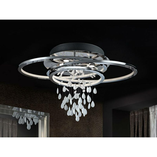 Schuller Bruma - 5 Light Crystal Flush Ceiling Light Chrome, GU10