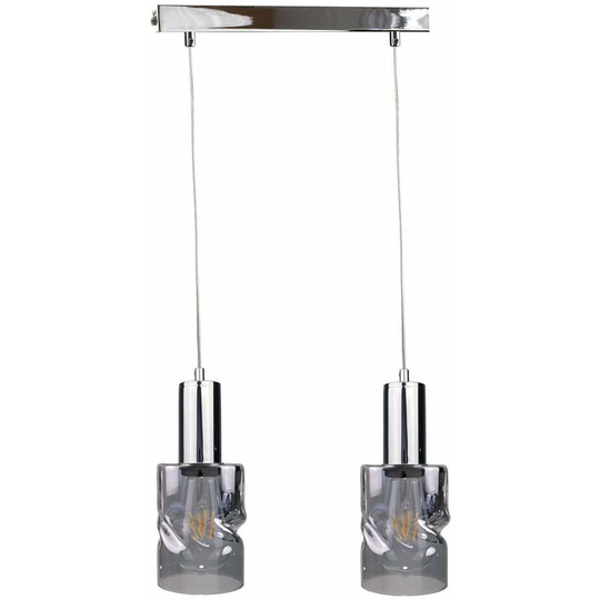 Keter Cross Bar Pendant Ceiling Light Dark Silver, 50cm, 2x E27
