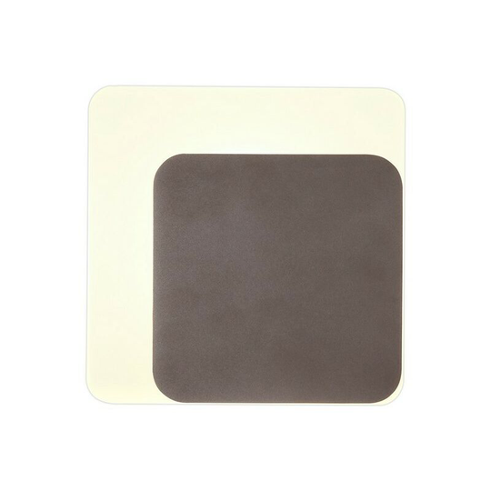 Magnetic Base Wall Lamp, 12W led 3000K 498lm, 15, 19cm Square Right Offset, Coffee, Acrylic Frosted Diffuser - Luminosa Lighting